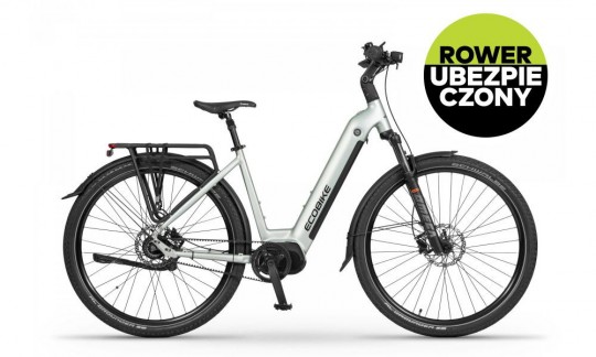 rower miejski elektryczny ecobike lx400 arctic silver srebrny