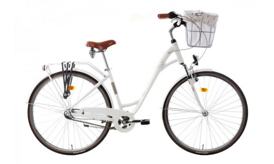 rower miejski romet art deco eco bialy