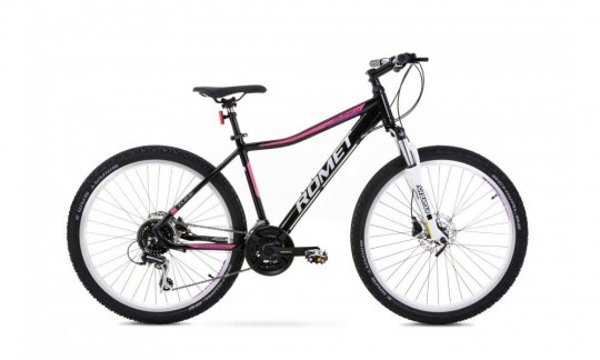 rower gorski romet jolene 63 2024 czarno rozowy