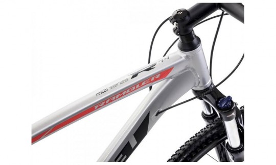 rower gorski romet rambler r74 2024 srebrno czerwono grafitowy