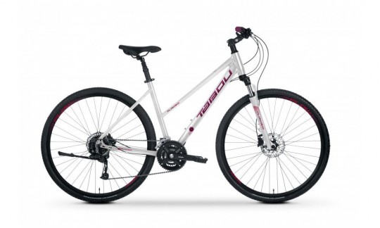 rower crossowy tabou flow 30 w 2024 bialo rozowy