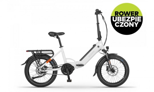 rower miejski elektryczny ecobike rhino cruise arctic white bialy