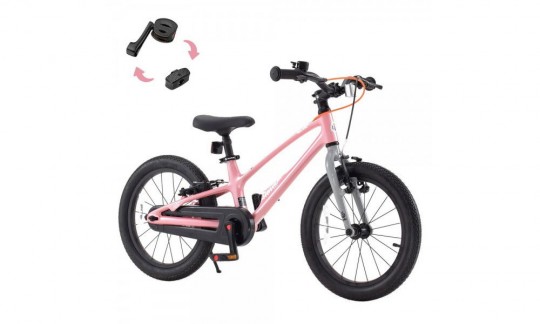 rower dzieciecy royal baby space shark 14  025 rozowo szary