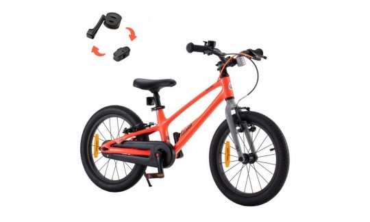 rower dzieciecy royal baby space shark 14  025 pomaranczowo szary