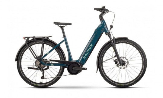 rower miejski elektryczny r raymon metmo niebiesko mietowy