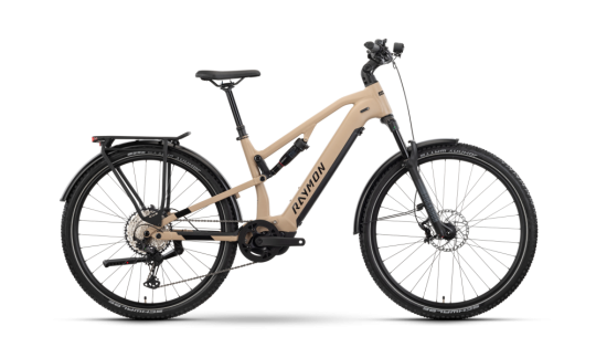 rower trekkingowy elektryczny r raymon crossray ultra bezowy