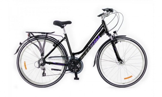 rower trekkingowy storm marathon 40 lady czarny fioletowy