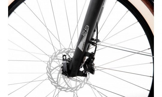 rower miejski elektryczny proeco by romet wave an 10 2025 koszyk brazowy