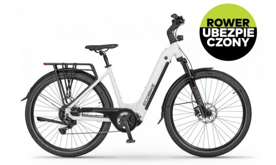 rower trekkingowy elektryczny ecobike lx300 white bialy