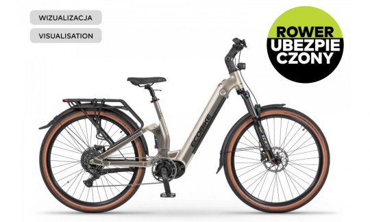 rower trekkingowy elektryczny ecobike flex titan tytanowy