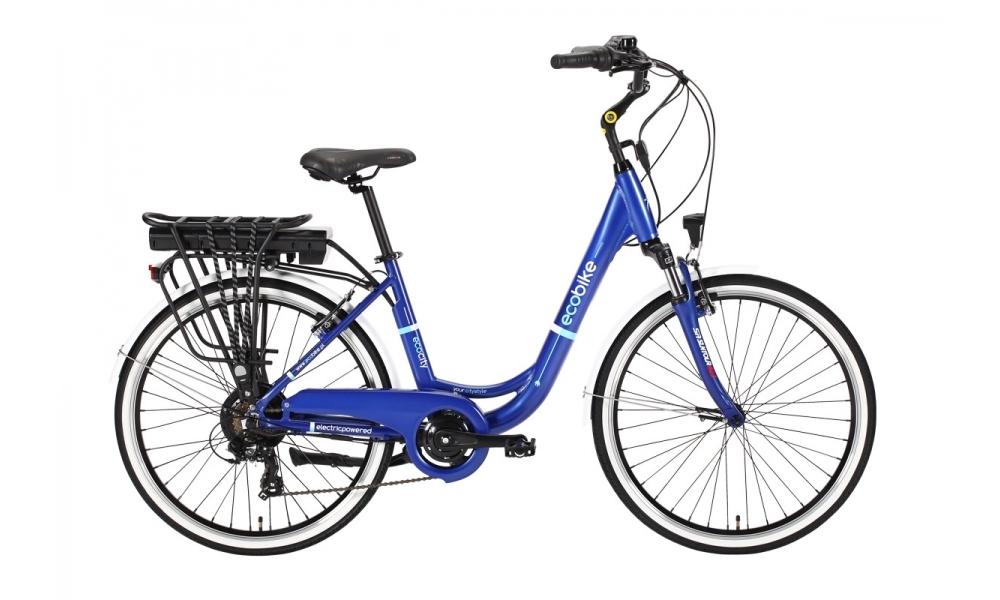 Rower miejski elektryczny Ecobike city blue L 26 2017