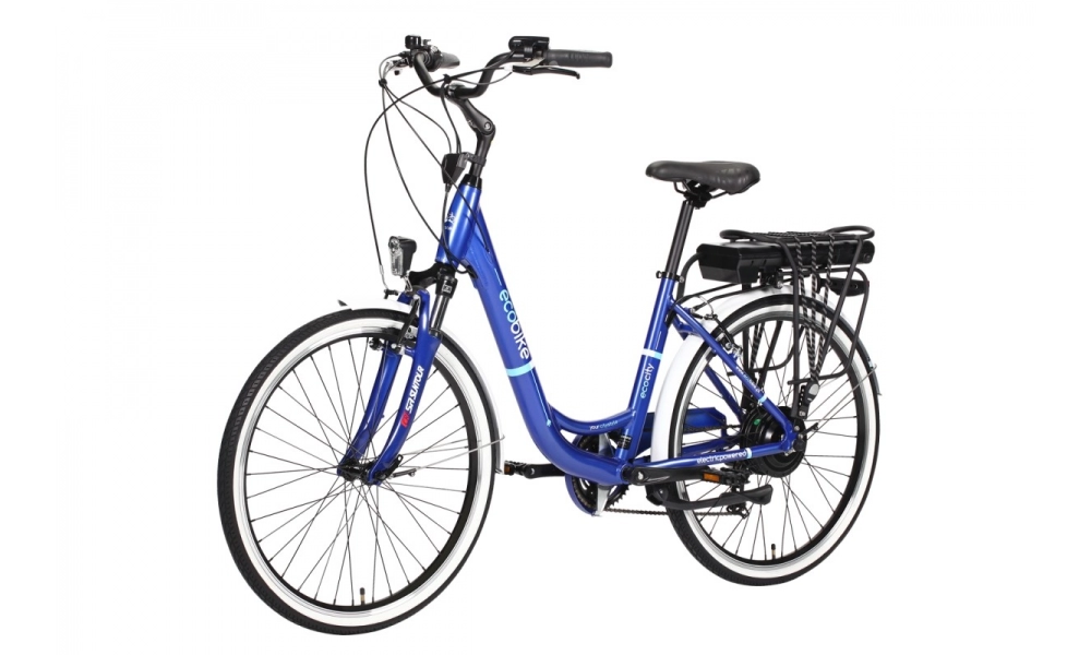 Rower miejski elektryczny Ecobike city blue L 26 2017