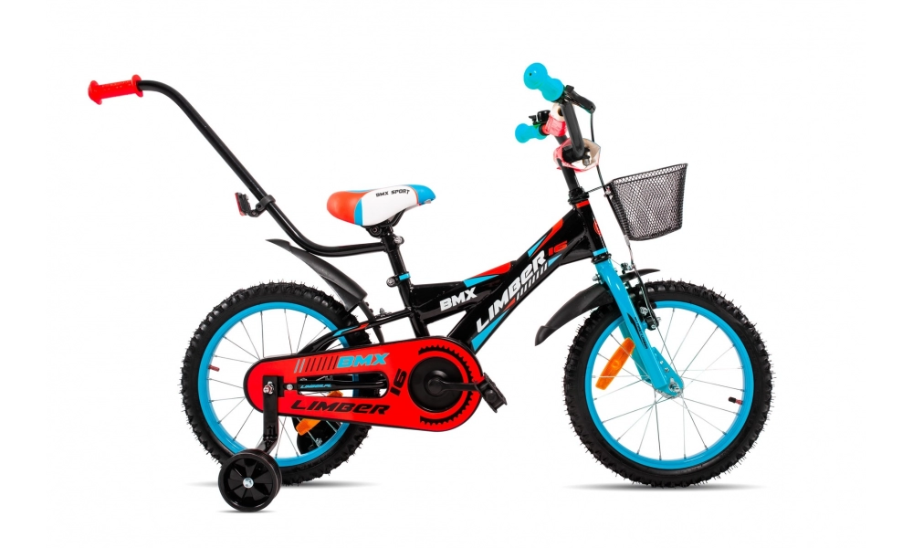 Rower dziecięcy Limber-2 16 Boy czarno-niebiesko-czerwony 2019