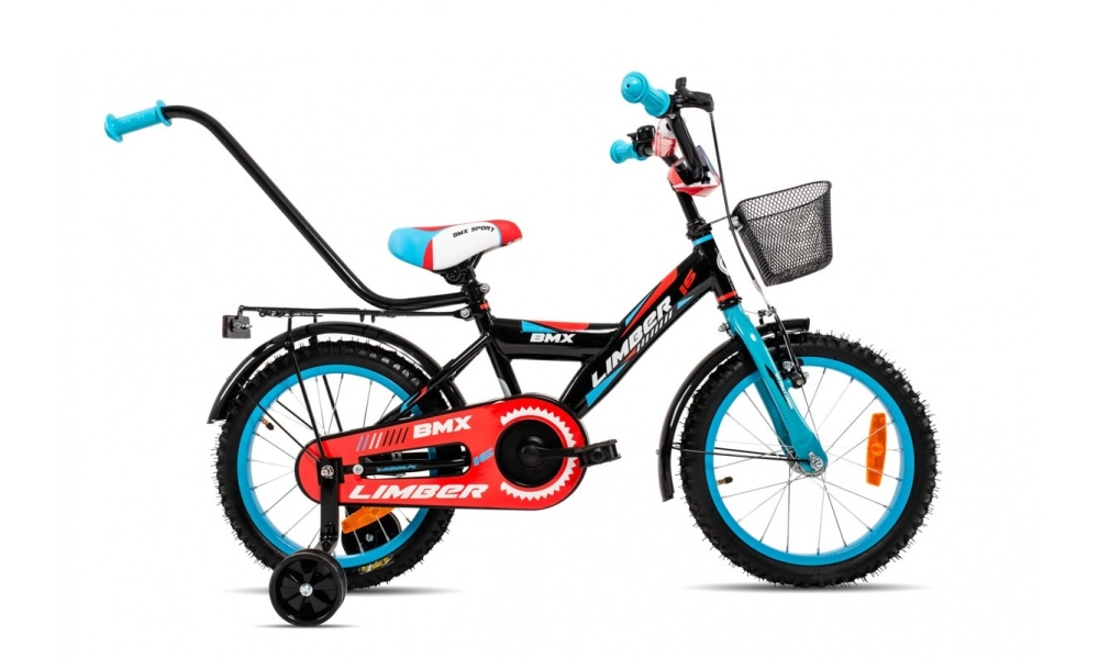 Rower dziecięcy Limber 16 Boy czarno-niebiesko-czerwony 2019