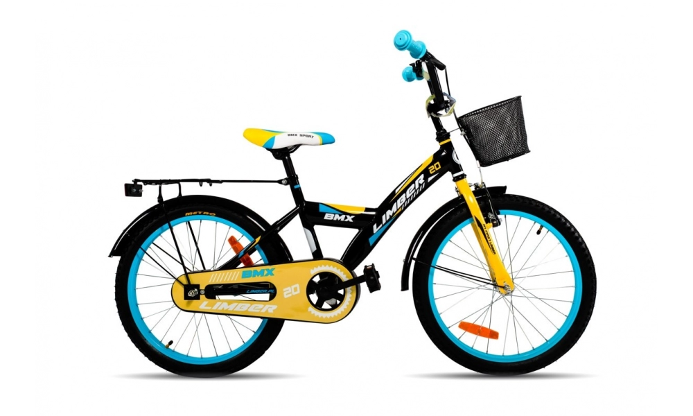 Rower dziecięcy Limber 20 Boy czarno-żółto-niebieski 2019
