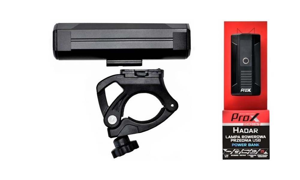 Lampa przednia Prox Hadar Powerbank 900Lm 5200mAh USB