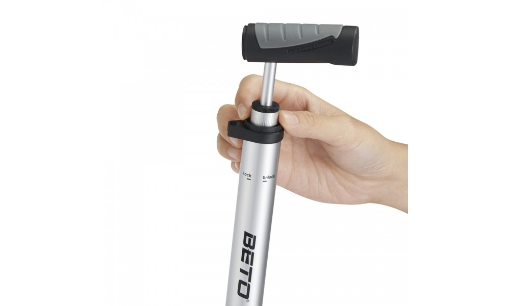 Pompka rowerowa Beto CCO-017AGLN teleskopowa alu z manometrem