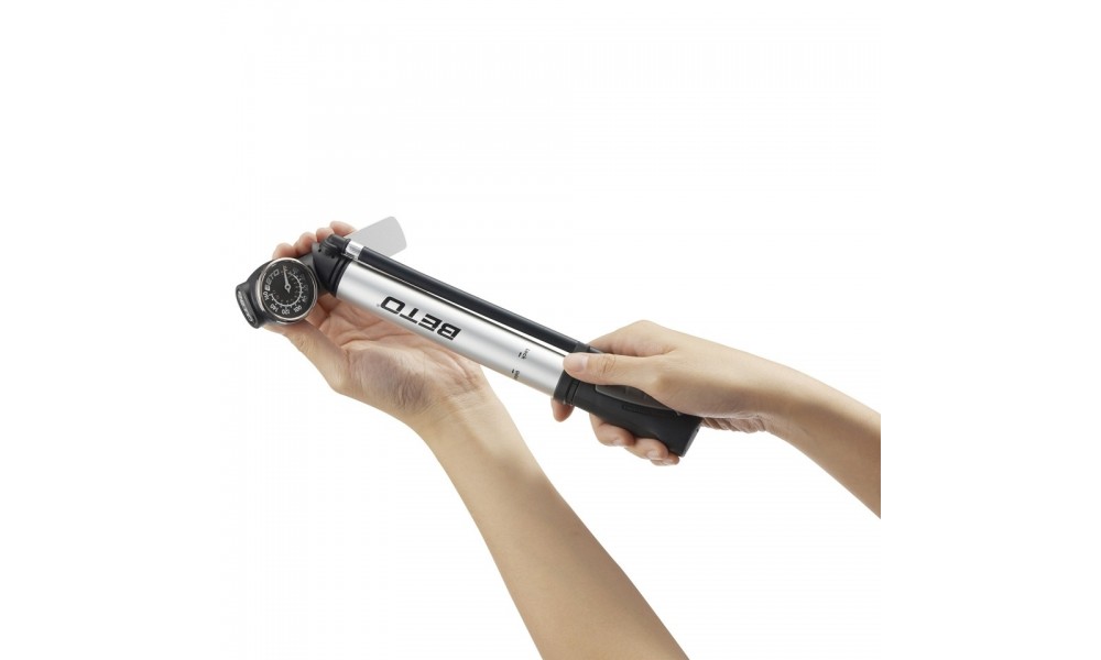 Pompka rowerowa Beto CCO-017AGLN teleskopowa alu z manometrem