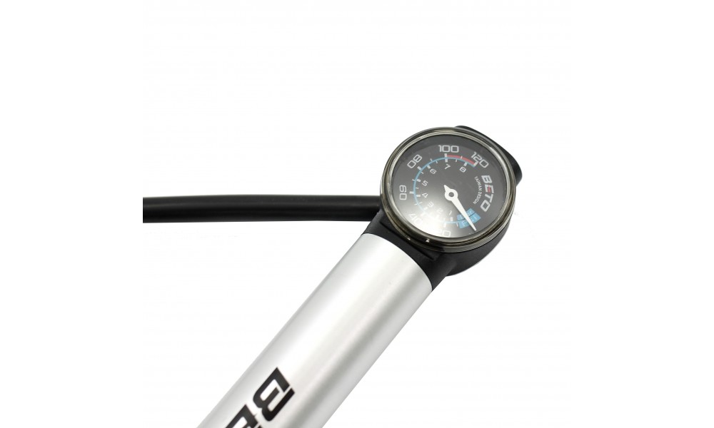 Pompka rowerowa Beto CHMP-003AG alu z manometrem