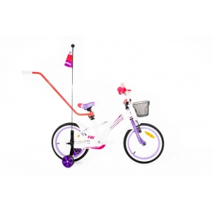 Rower dziecięcy Monteria 16 Girl stal - biały-fioletowy-różowy