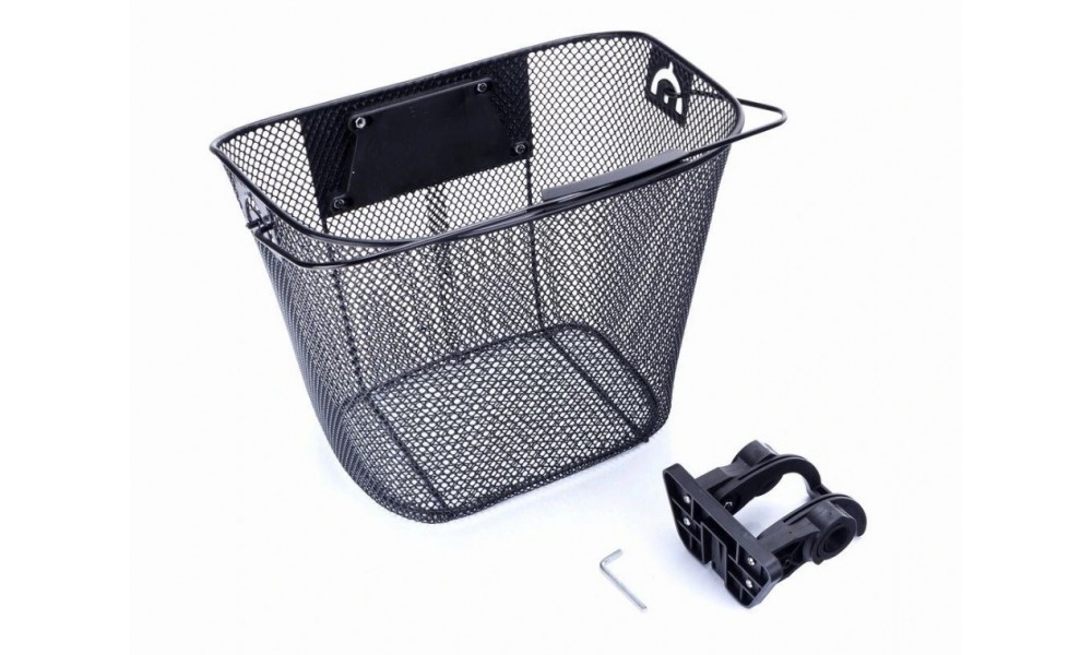 Koszyk rowerowy przód siatka klip czarny Romet