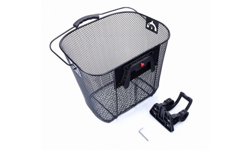 Koszyk rowerowy przód siatka klip czarny Romet