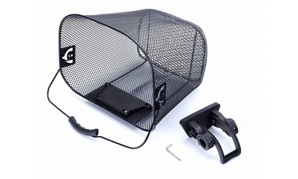 Koszyk rowerowy przód siatka klip czarny Romet