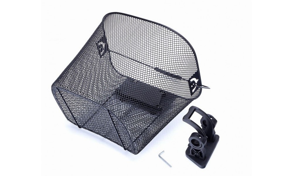 Koszyk rowerowy przód siatka klip czarny Romet