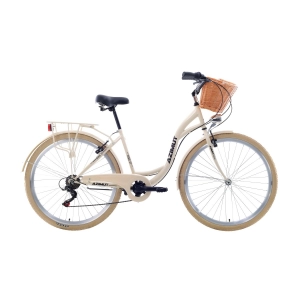 Rower miejski Azimut Bike S7 28 18" + kosz - kremowy