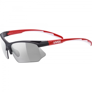 Okulary Uvex Sportstyle 802 vario - czarno-czerwono-biały