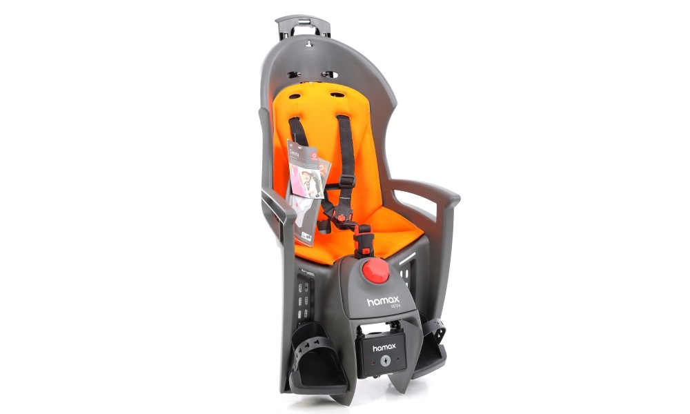 Fotelik Hamax Siesta na ramę z reg. oparcia szaro-pomarańczowy