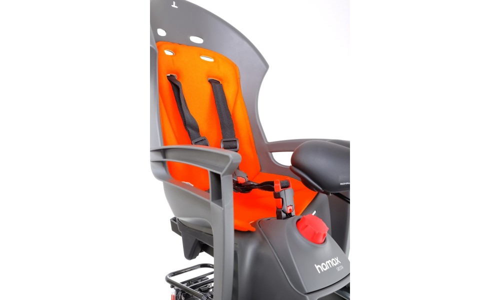 Fotelik Hamax Siesta na ramę z reg. oparcia szaro-pomarańczowy