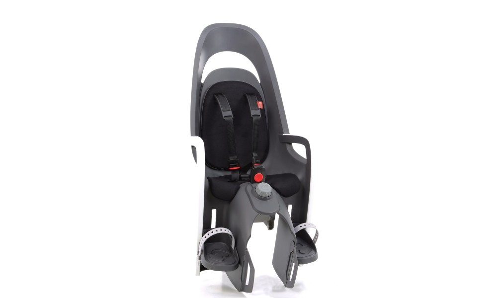 Fotelik Hamax Caress na ramę z reg. oparcia szaro-biało-czarny