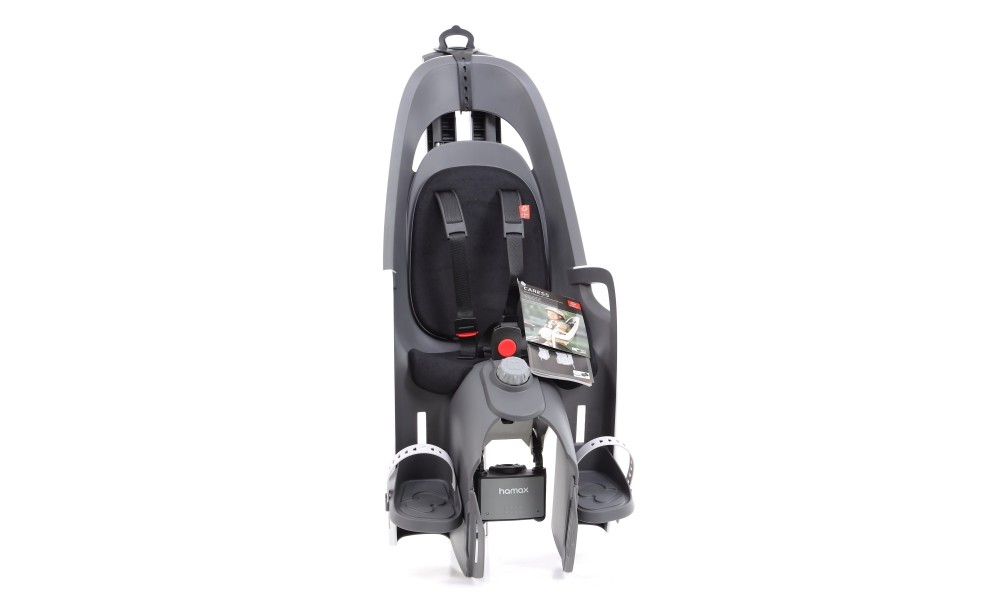 Fotelik Hamax Caress na ramę z reg. oparcia szaro-biało-czarny