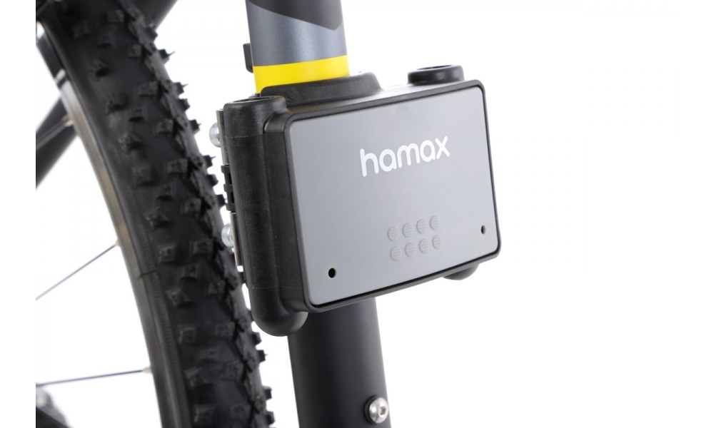 Fotelik Hamax Caress na ramę z reg. oparcia szaro-biało-czarny