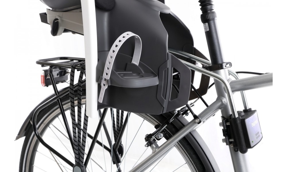 Fotelik Hamax Caress na ramę z reg. oparcia szaro-biało-czarny