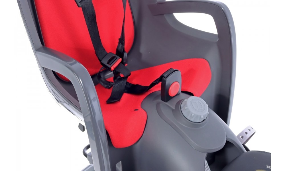 Fotelik Hamax Caress na bagażnik z reg. oparcia ciemnoszaro-czerwony