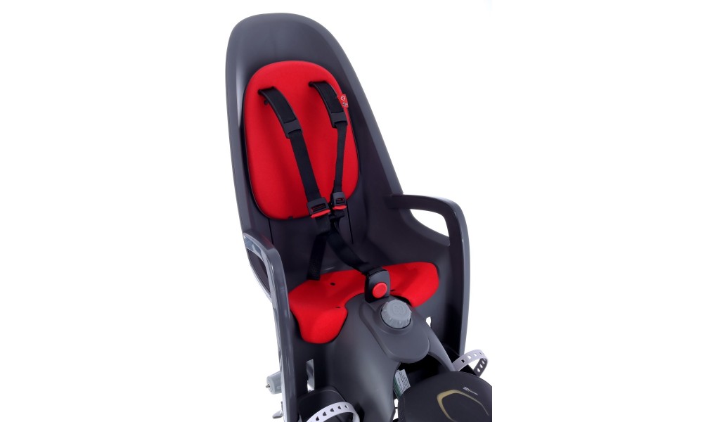 Fotelik Hamax Caress na bagażnik z reg. oparcia ciemnoszaro-czerwony