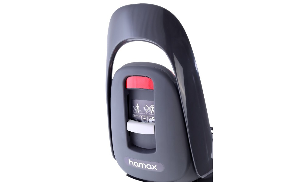 Fotelik Hamax Caress na bagażnik z reg. oparcia ciemnoszaro-czerwony