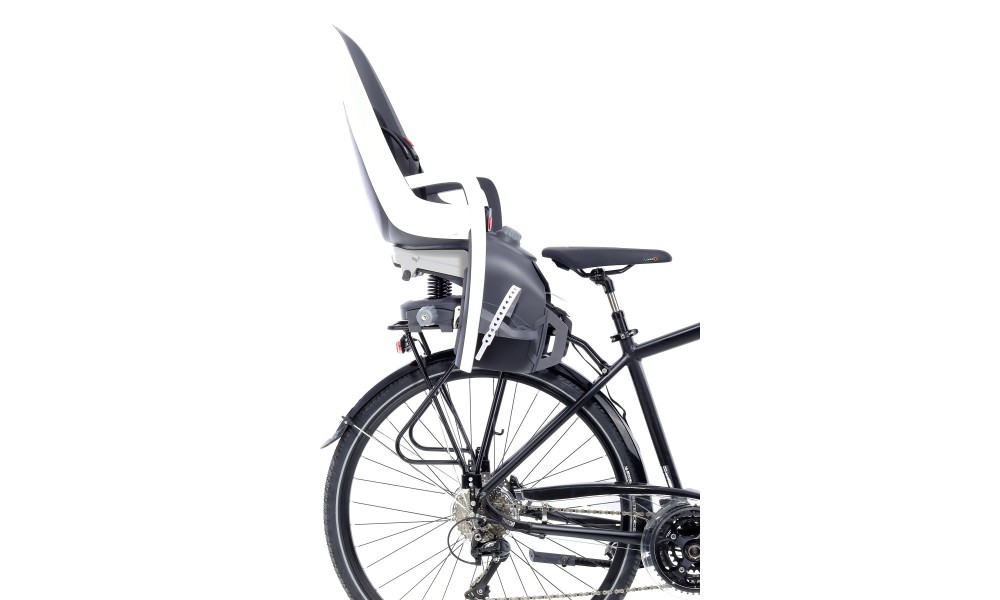 Fotelik Hamax Caress na bagażnik z reg. oparcia szaro-biało-czarny