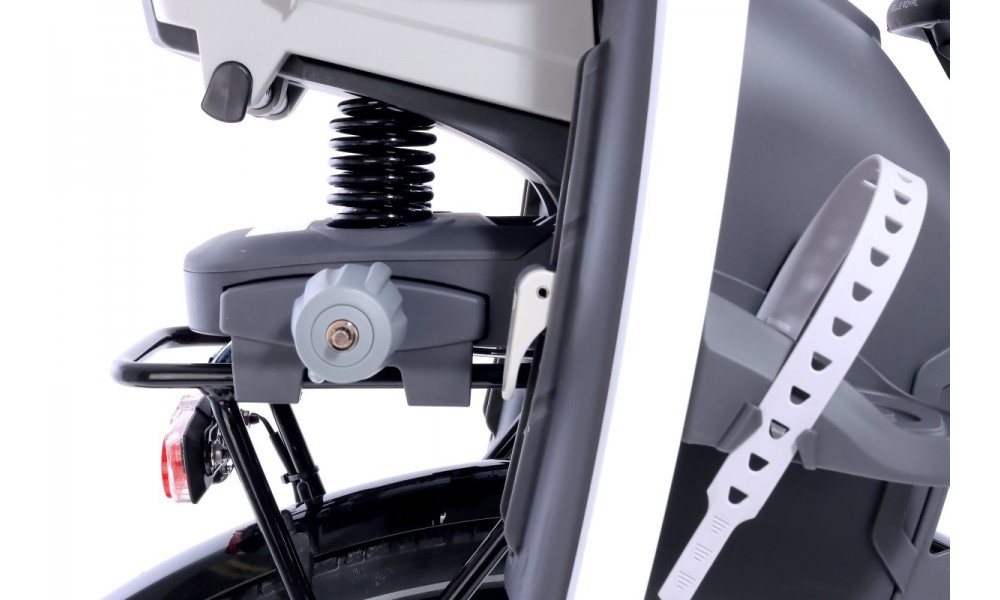 Fotelik Hamax Caress na bagażnik z reg. oparcia szaro-biało-czarny