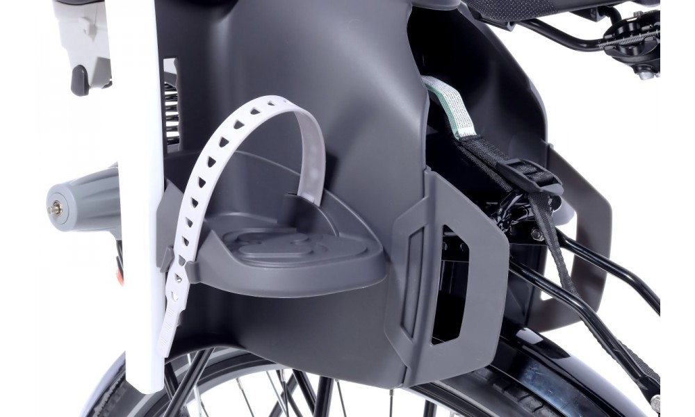 Fotelik Hamax Caress na bagażnik z reg. oparcia szaro-biało-czarny