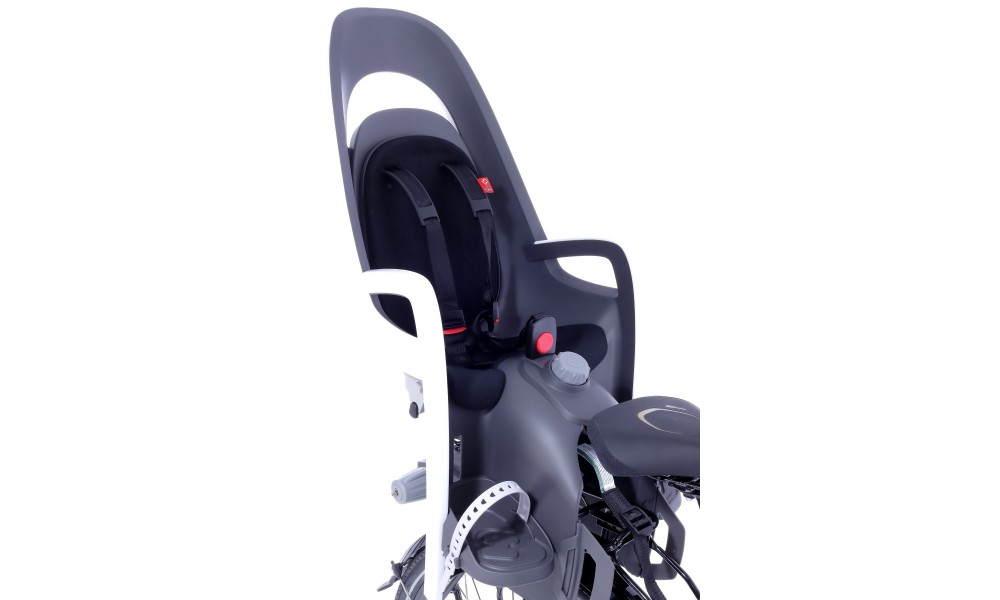 Fotelik Hamax Caress na bagażnik z reg. oparcia szaro-biało-czarny