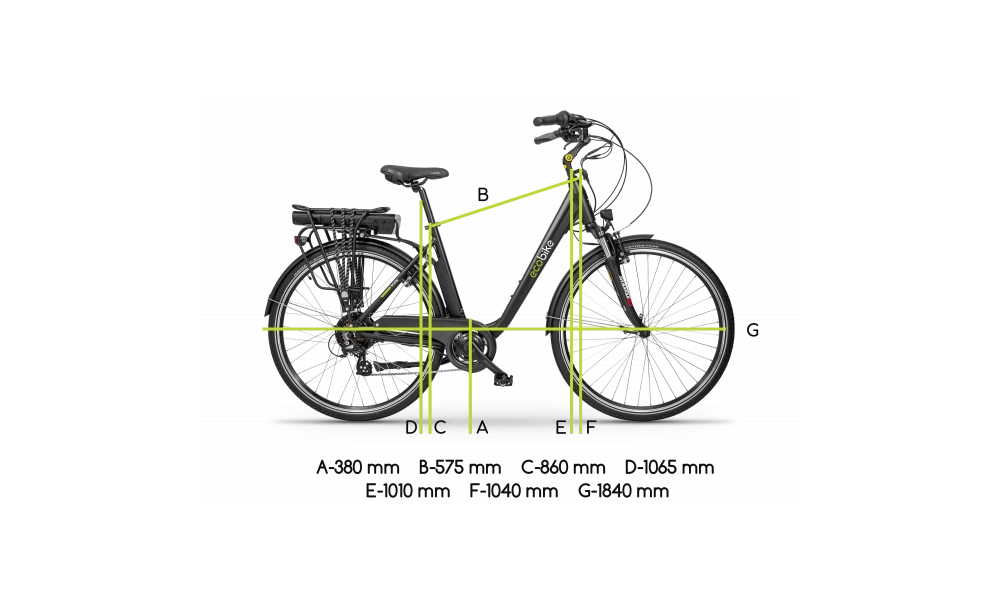 Rower miejski elektryczny Ecobike Traffic Black  13AH - rozmiar 19"