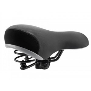 Siodło Azimut City Leather Dots na sprężynach 250x205mm czarno-szare 1
