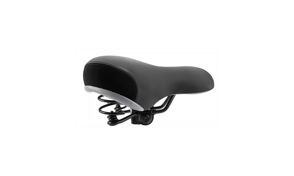 Siodło Azimut City Leather Dots na sprężynach 250x205mm czarno-szare
