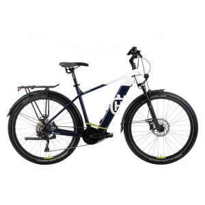 Rower trekkingowy elektryczny Husqvarna Cross Tourer CT3 Gent 27,5 2022 - biały-niebieski
