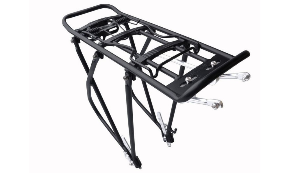 Bagażnik tył regul. 24"-26"-28" alu czarny do sakw