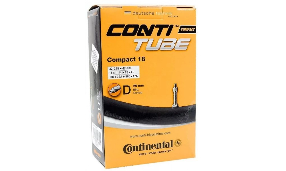 Dętka Continental Compact 18x1 1/4-1,75 32/47-355/400 DV
