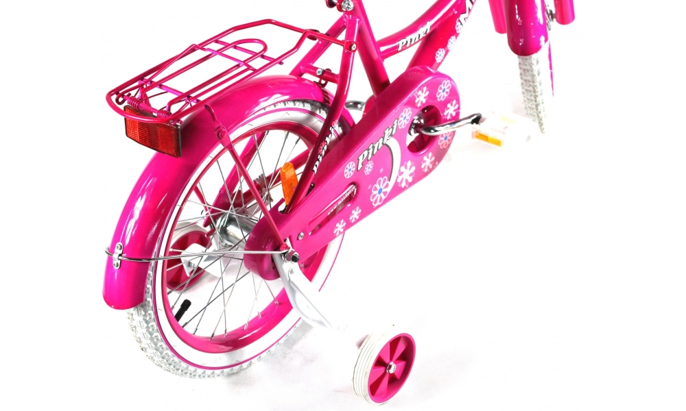 Rower dziecięcy Mexller 16" Pinki różowy z kijkiem